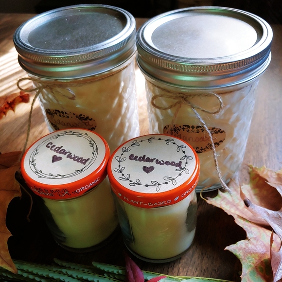 Organic ✨️Cedarwood Candles Set of 4 - Picture 7 of 8